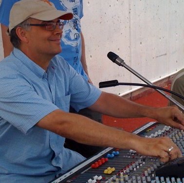 Robb Sadler at a mixing board